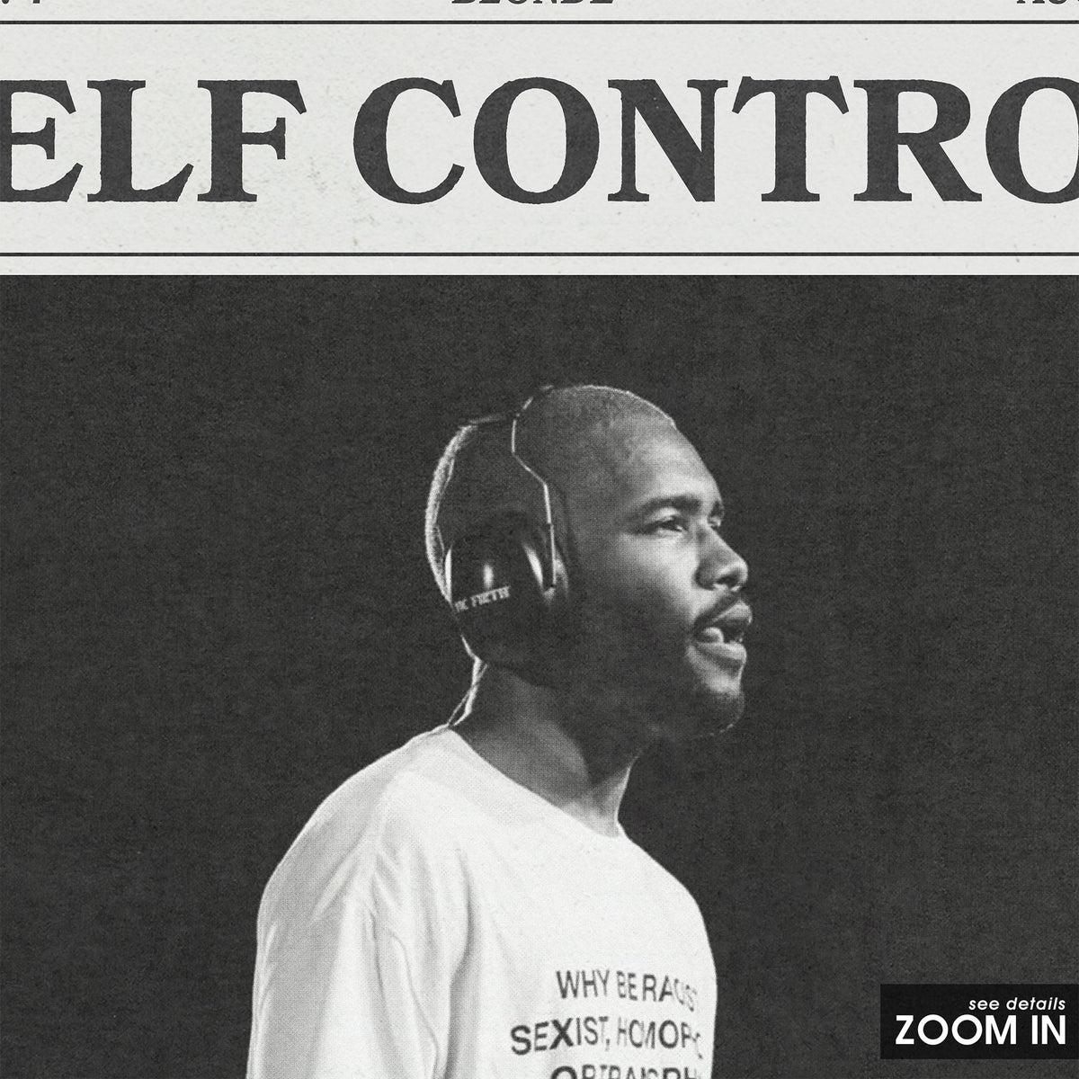 Frank Ocean Self Control newspaper poster — close-up detail