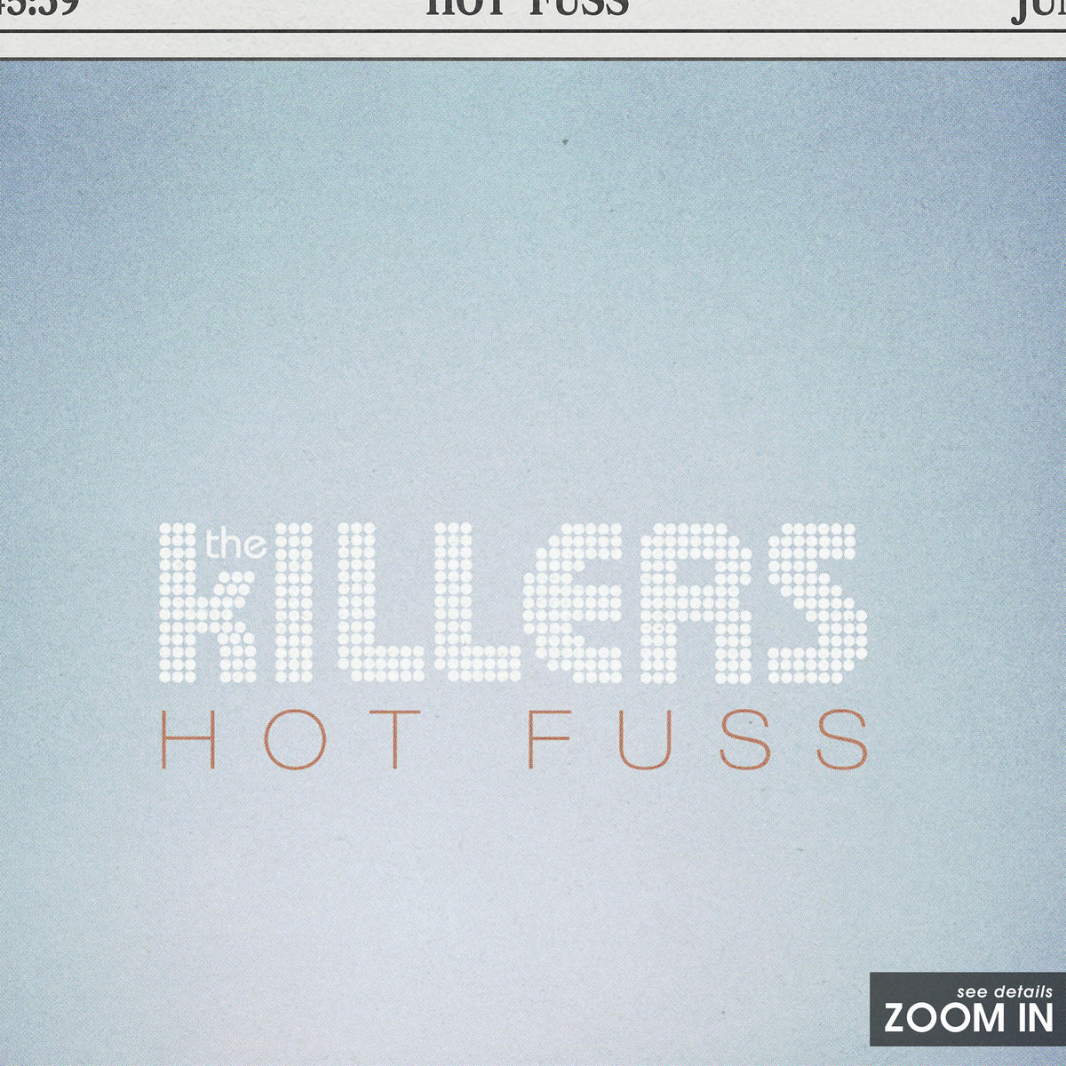 The Killers Hot Fuss newspaper poster — close-up detail