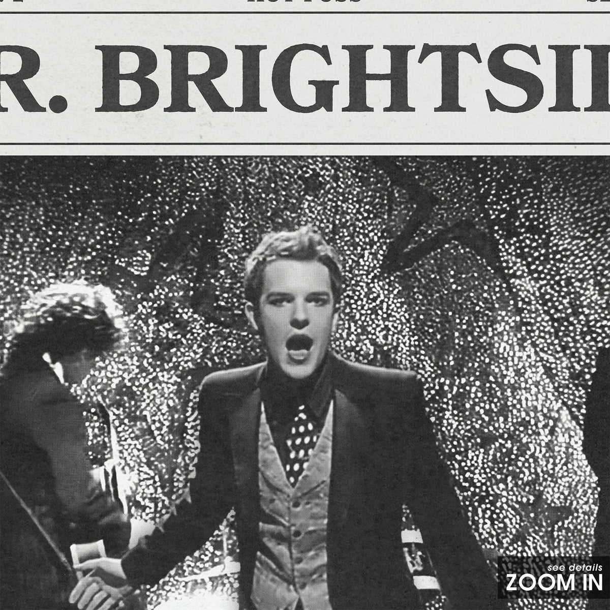 The Killers Mr. Brightside newspaper poster — close-up detail