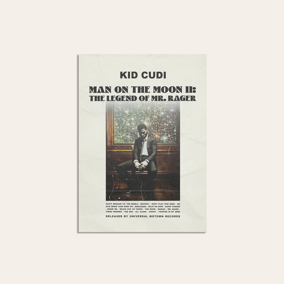 Kid Cudi Man on the Moon II newspaper poster — unframed print