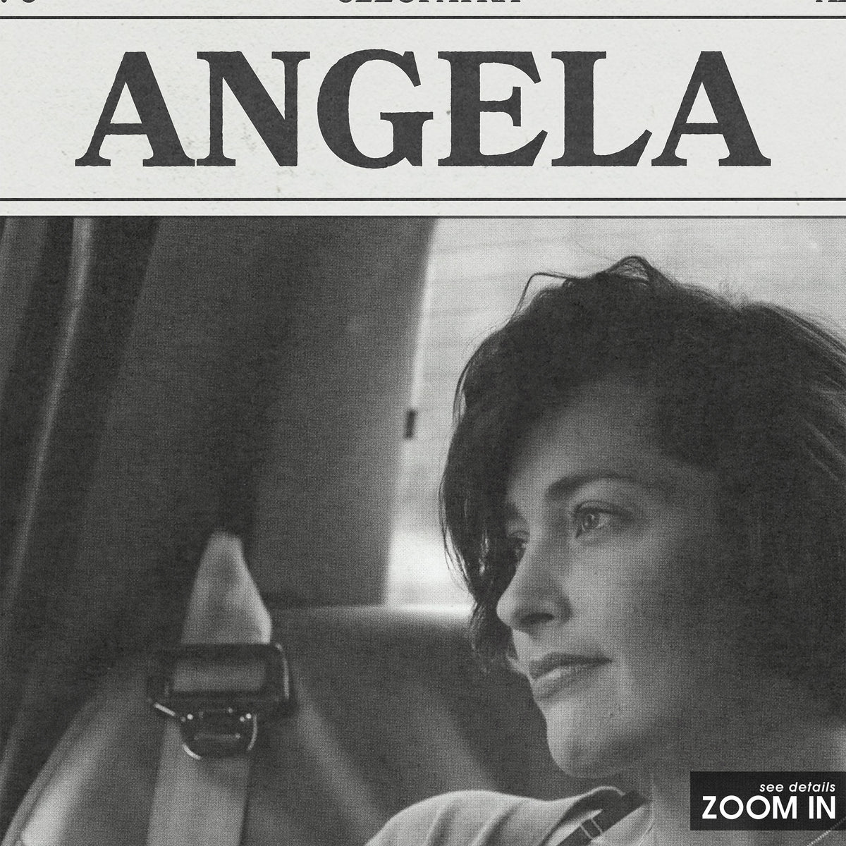 The Lumineers Angela newspaper poster — close-up detail