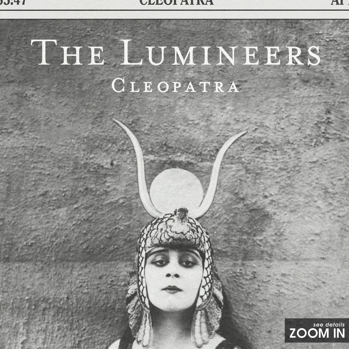 The Lumineers Cleopatra newspaper poster — close-up detail