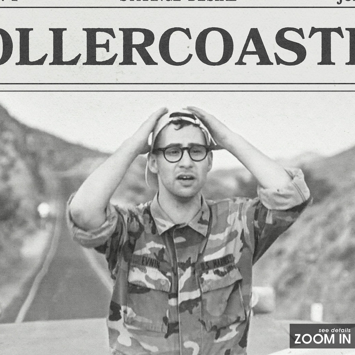 Bleachers Rollercoaster newspaper poster — close-up detail