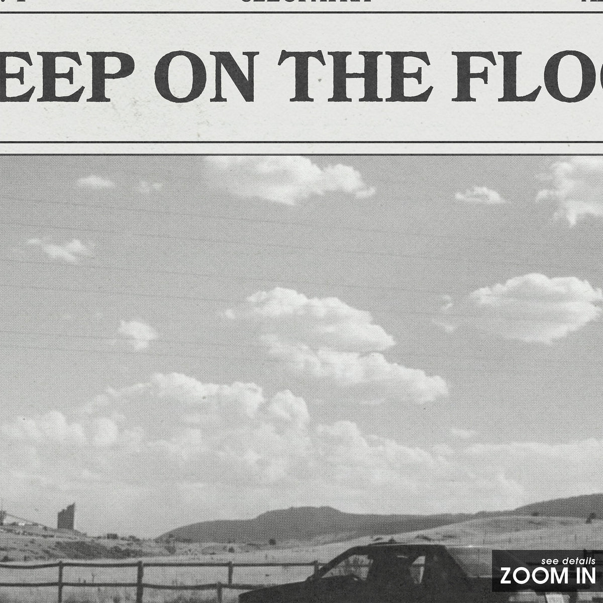 The Lumineers Sleep on the Floor newspaper poster, Road Trip — close-up detail