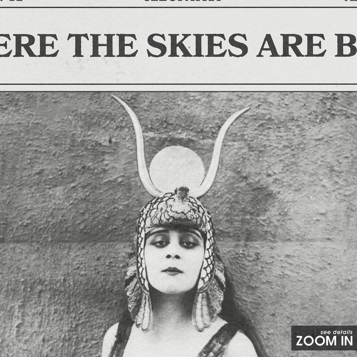 The Lumineers Where the Skies Are Blue newspaper poster — close-up detail
