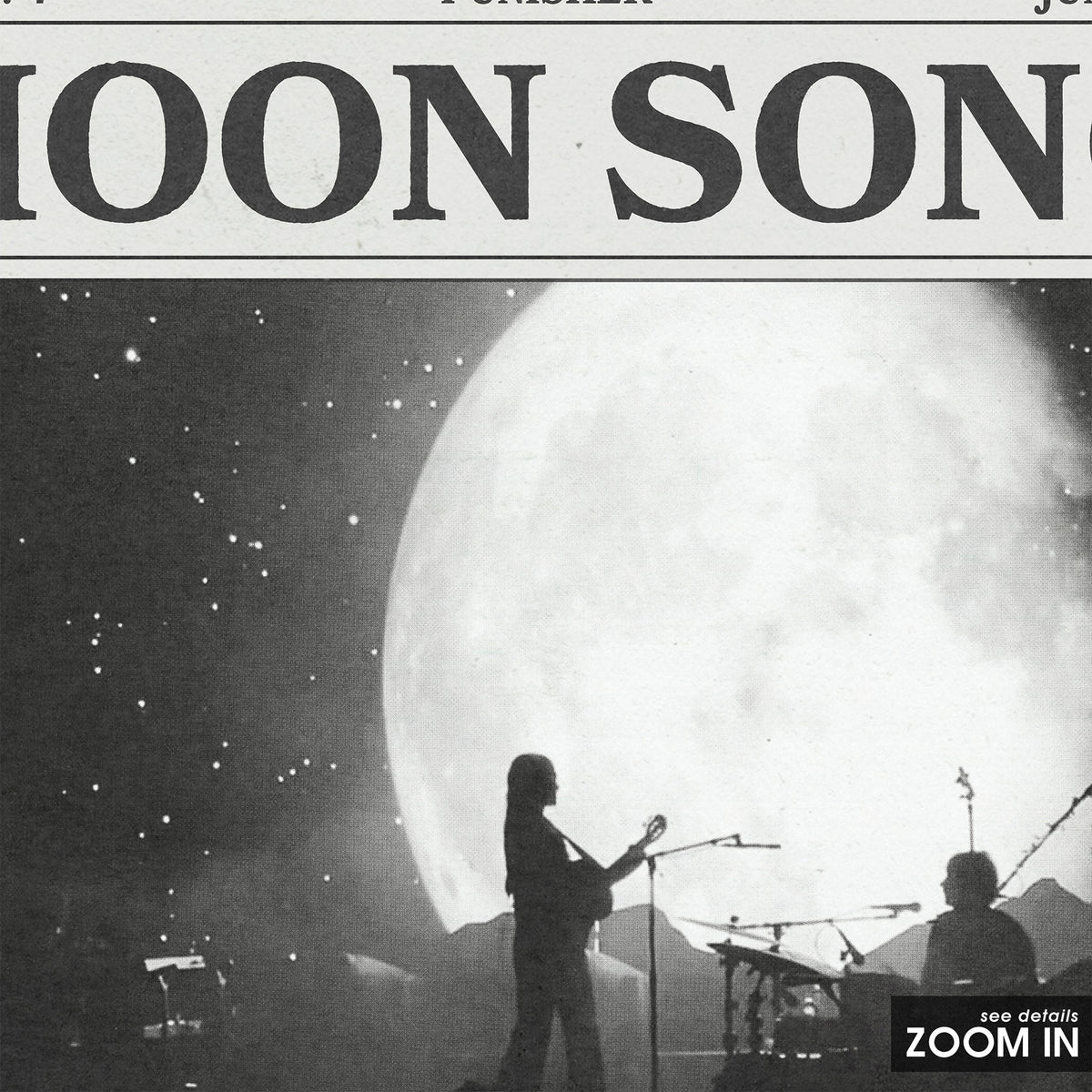 Phoebe Bridgers Moon Song newspaper poster, Moon Stage — close-up detail