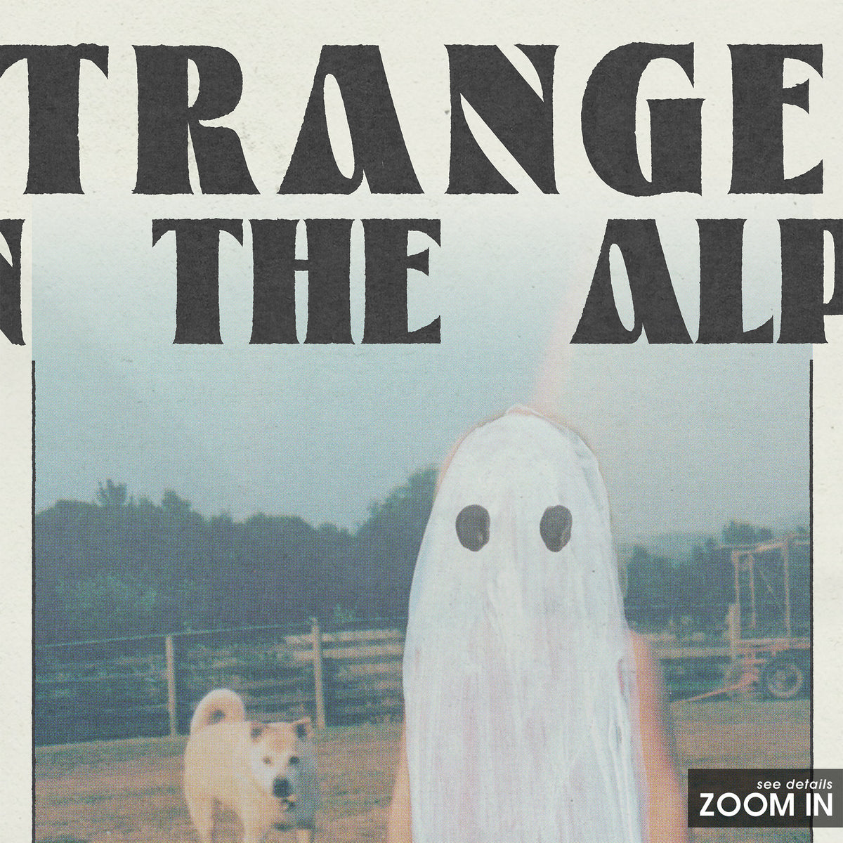 Phoebe Bridgers Stranger in the Alps newspaper poster — close-up detail