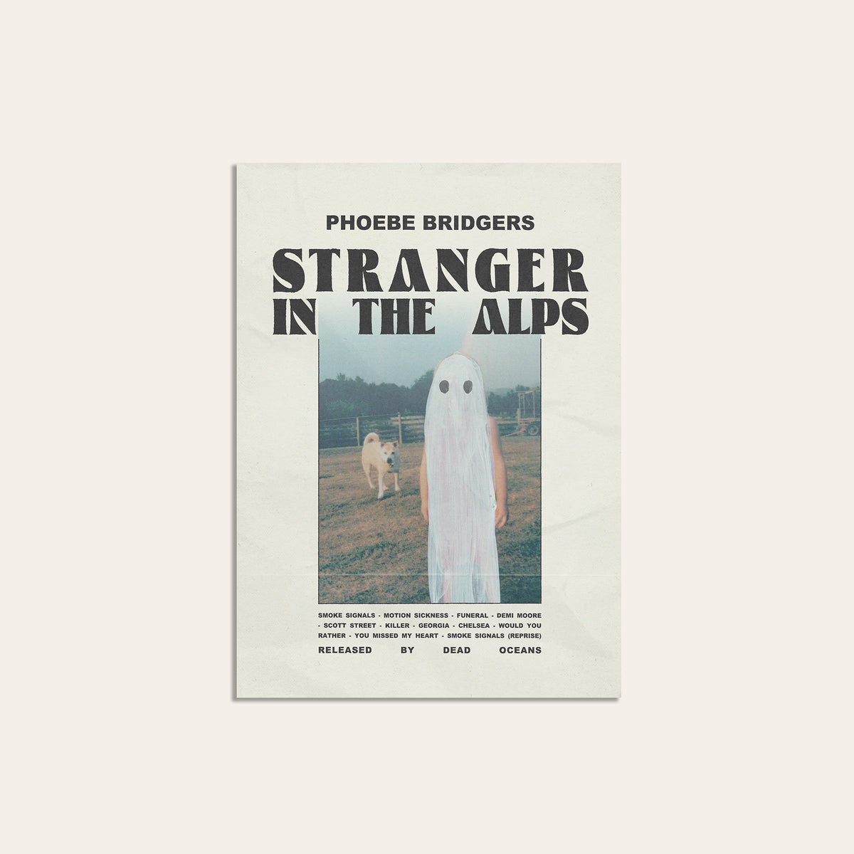 Phoebe Bridgers Stranger in the Alps newspaper poster — unframed print