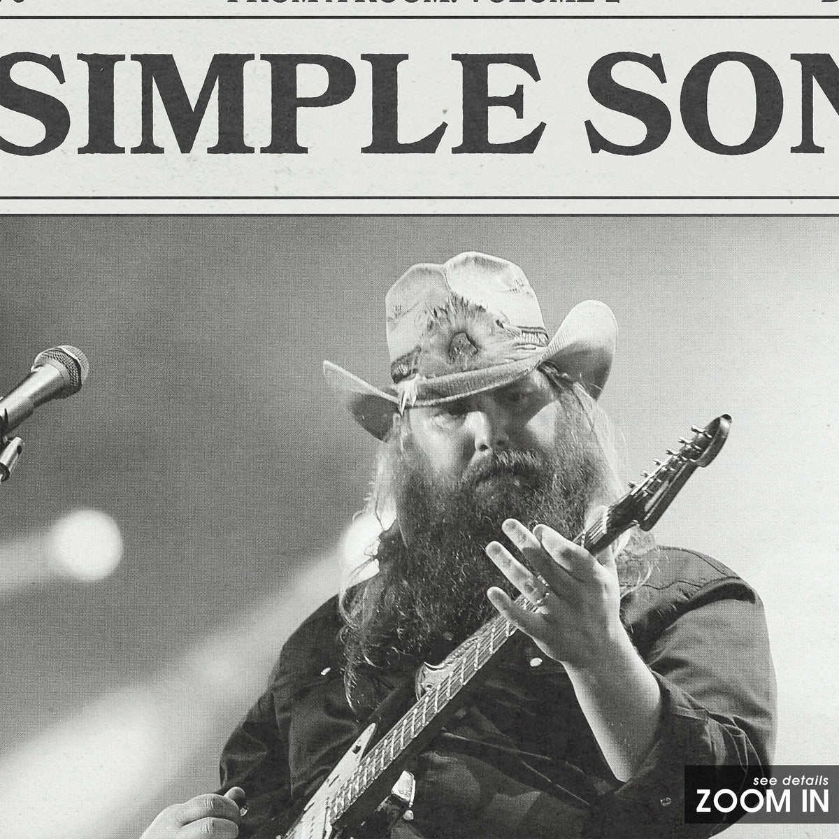 Chris Stapleton A Simple Song newspaper poster — close-up detail