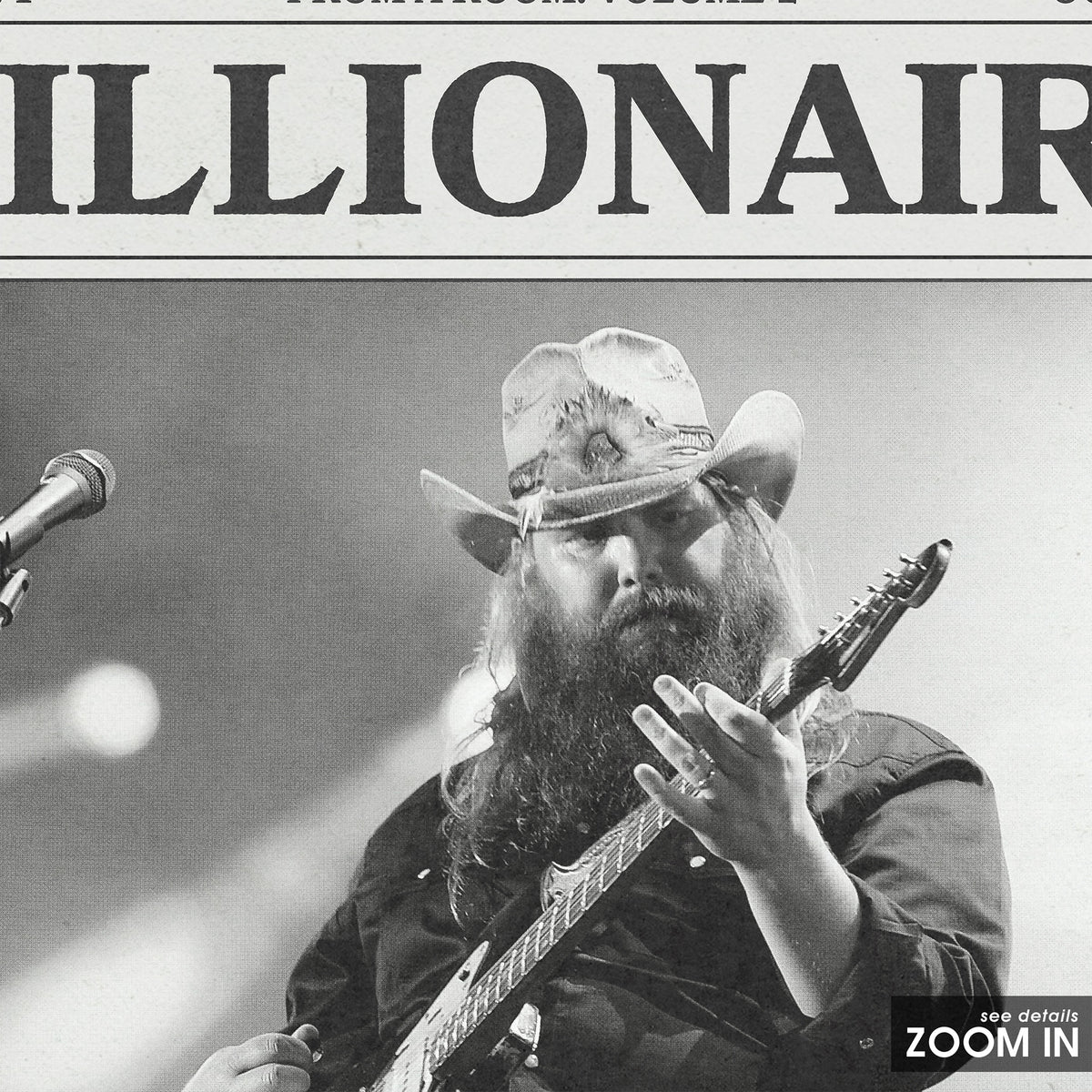 Chris Stapleton Millionaire newspaper poster — close-up detail