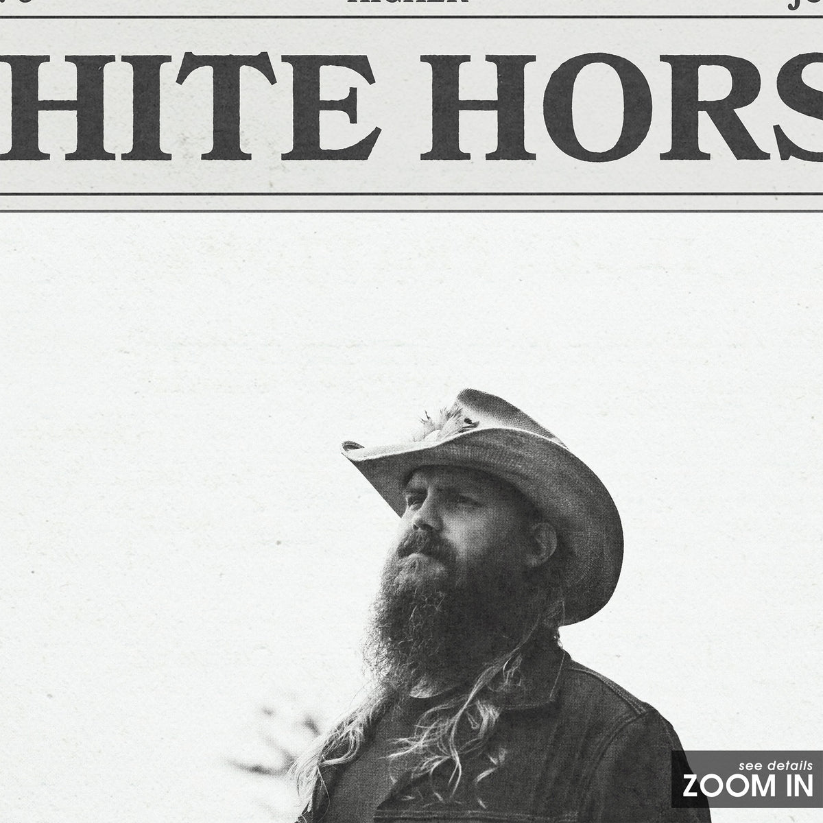 Chris Stapleton White Horse newspaper poster — close-up detail
