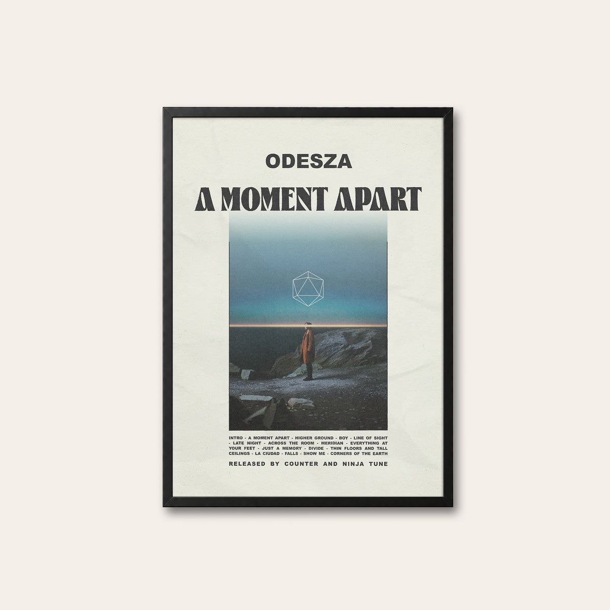 ODESZA A Moment Apart newspaper poster — black frame