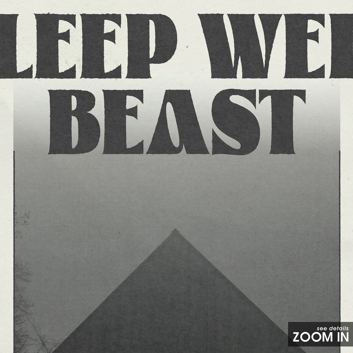 The National Sleep Well Beast newspaper poster — close-up detail