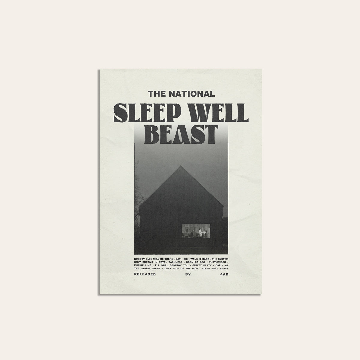 The National Sleep Well Beast newspaper poster — unframed print