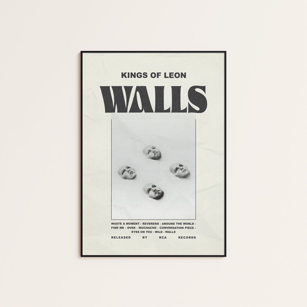 Kings of Leon WALLS newspaper poster — black frame display