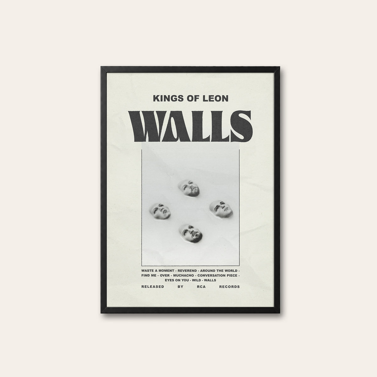 Kings of Leon WALLS newspaper poster — black frame
