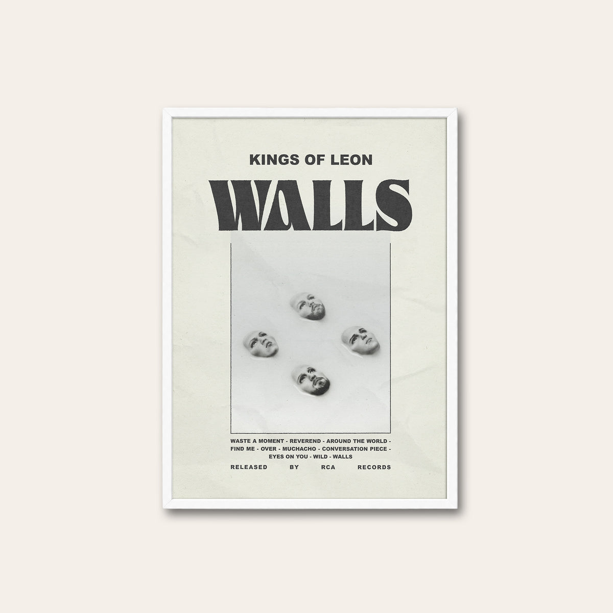 Kings of Leon WALLS newspaper poster — white frame
