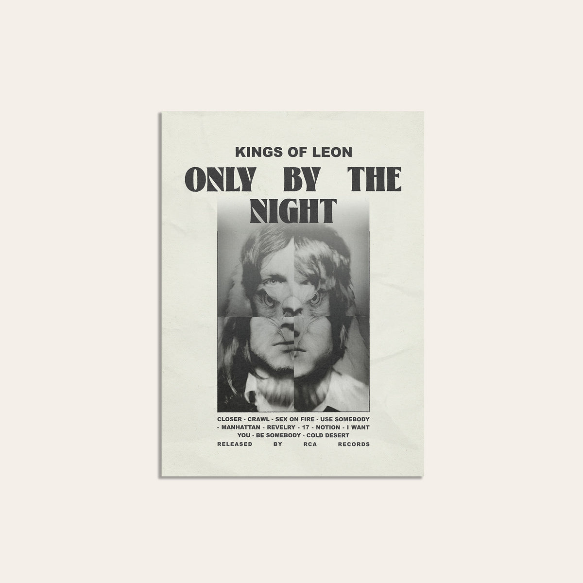 Kings of Leon Only by the Night newspaper poster — unframed print