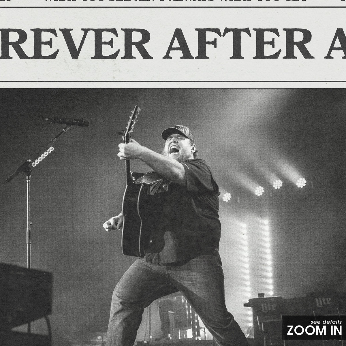 Luke Combs Forever After All newspaper poster, Live — close-up detail