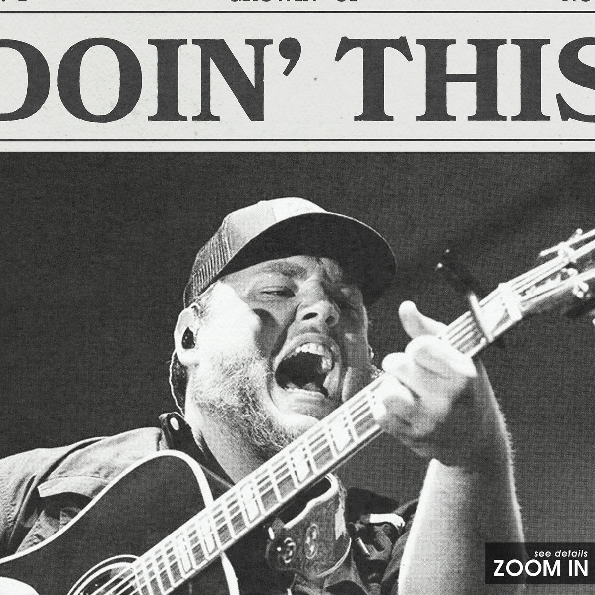 Luke Combs Doin' This newspaper poster — close-up detail