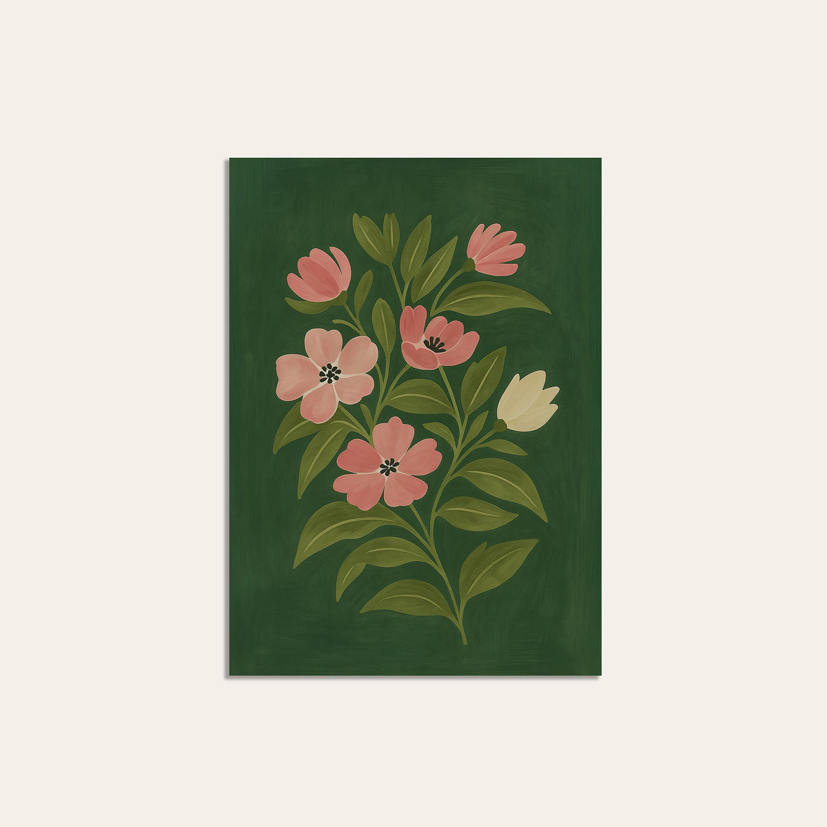 Pink Branch - Botanical Print - unframed print