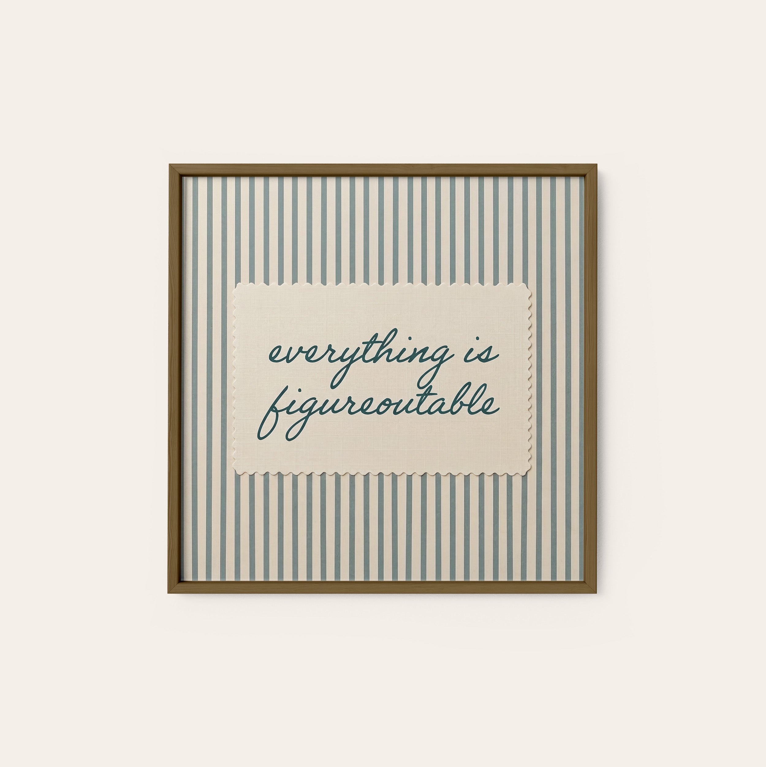 Figureoutable — Square Stitch Print – dark wood frame
