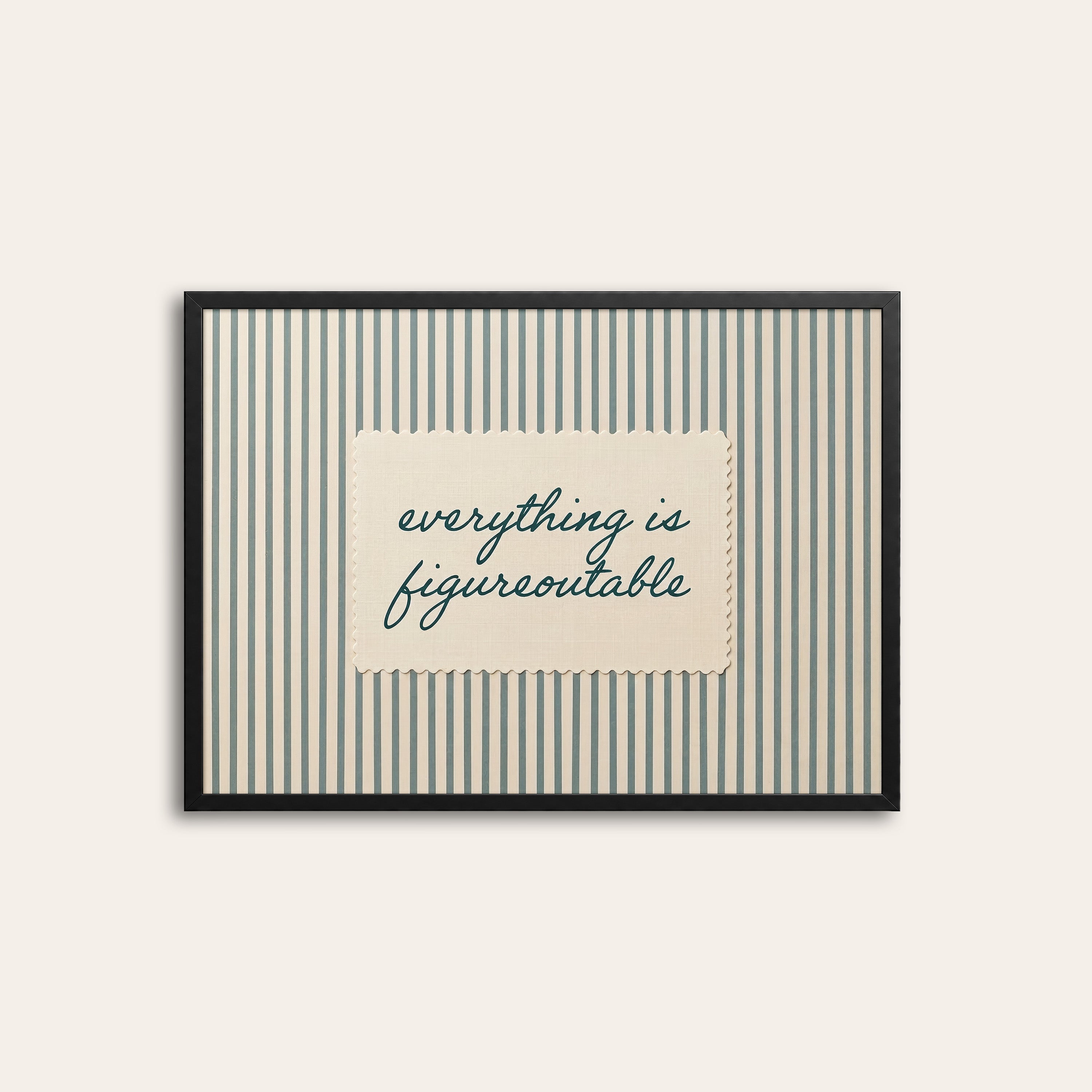 Figureoutable Stitch — Blue Stripe Print – black frame