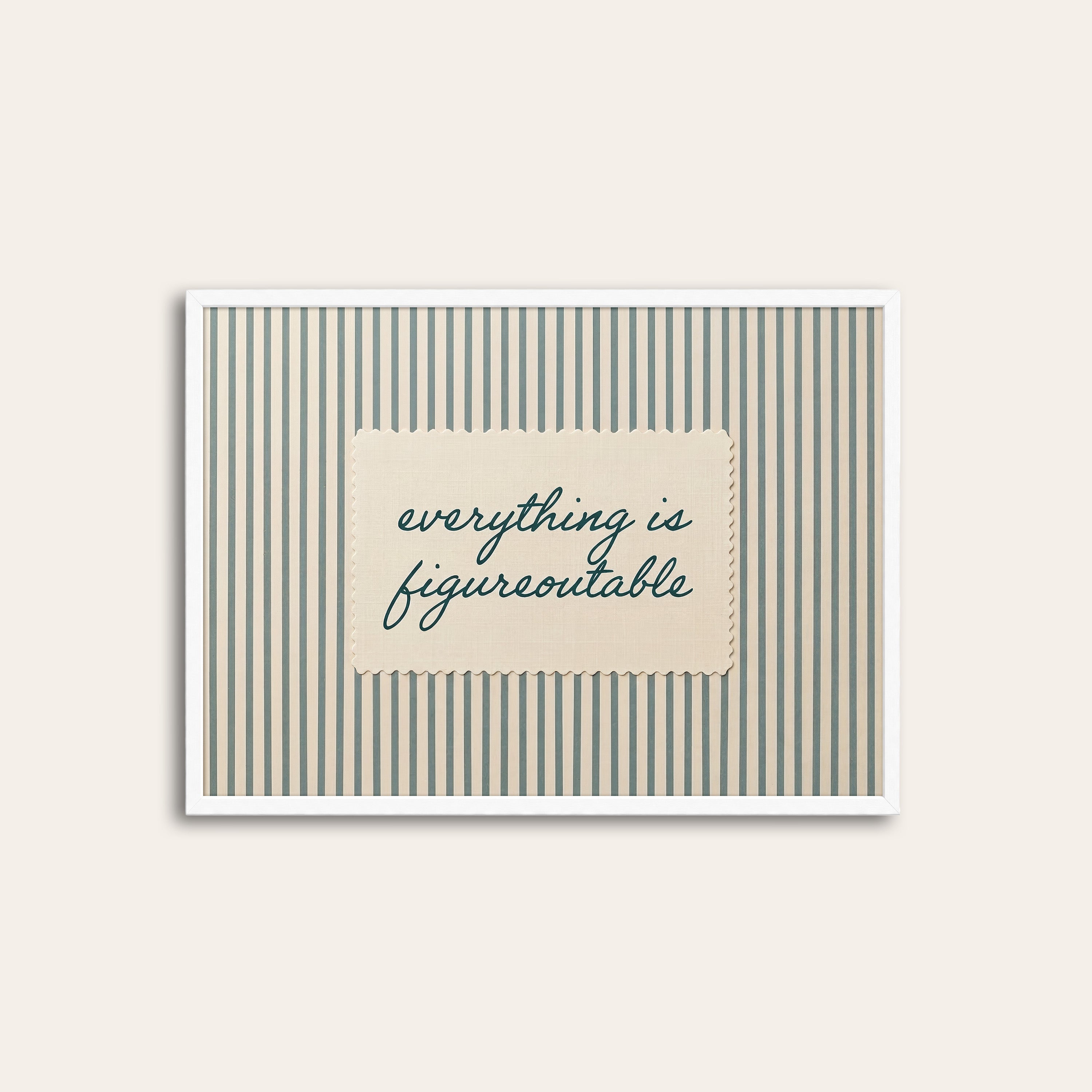 Figureoutable Stitch — Blue Stripe Print – white frame