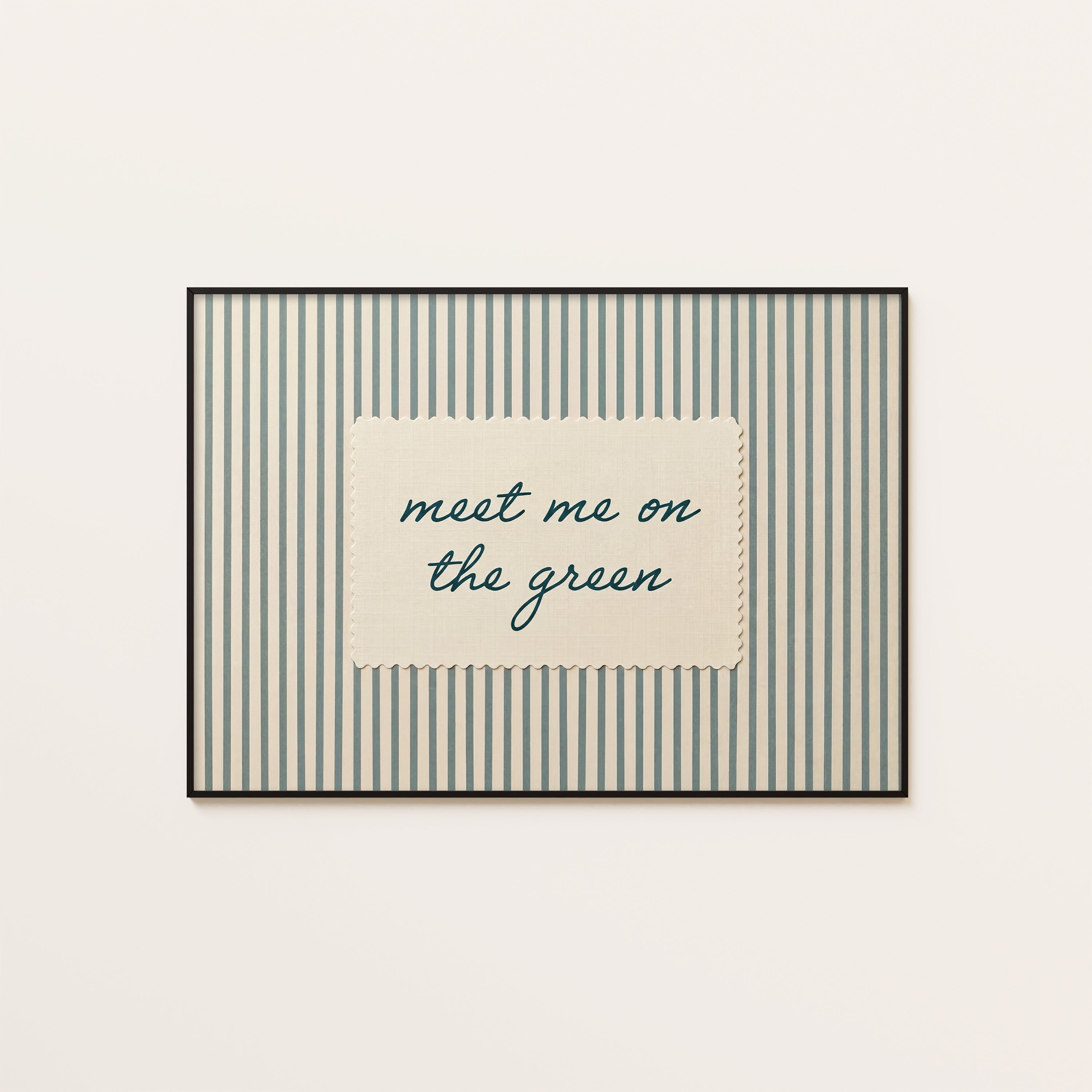Meet Me on the Green — Stripe Print – unframed poster