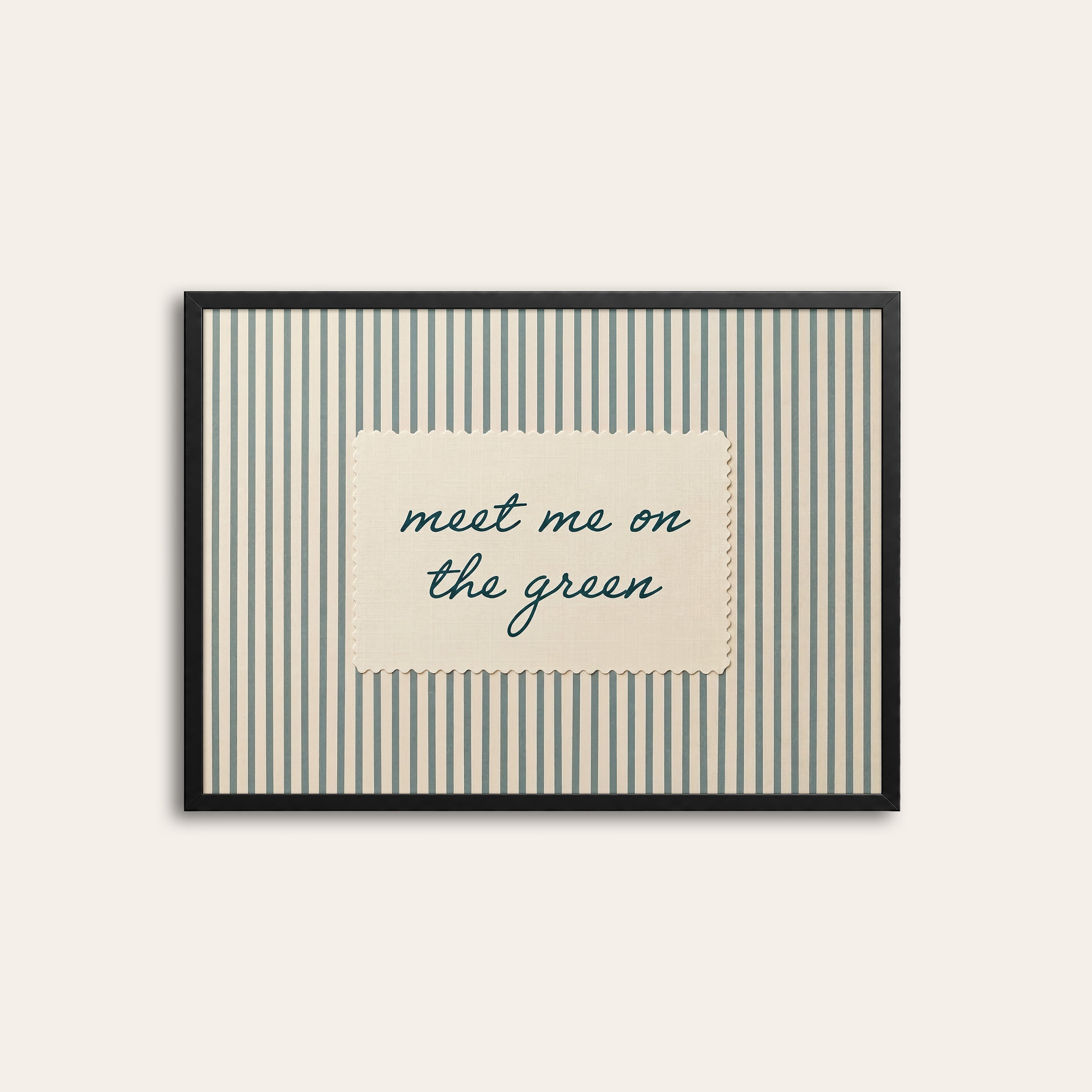 Meet Me on the Green — Stripe Print – black frame