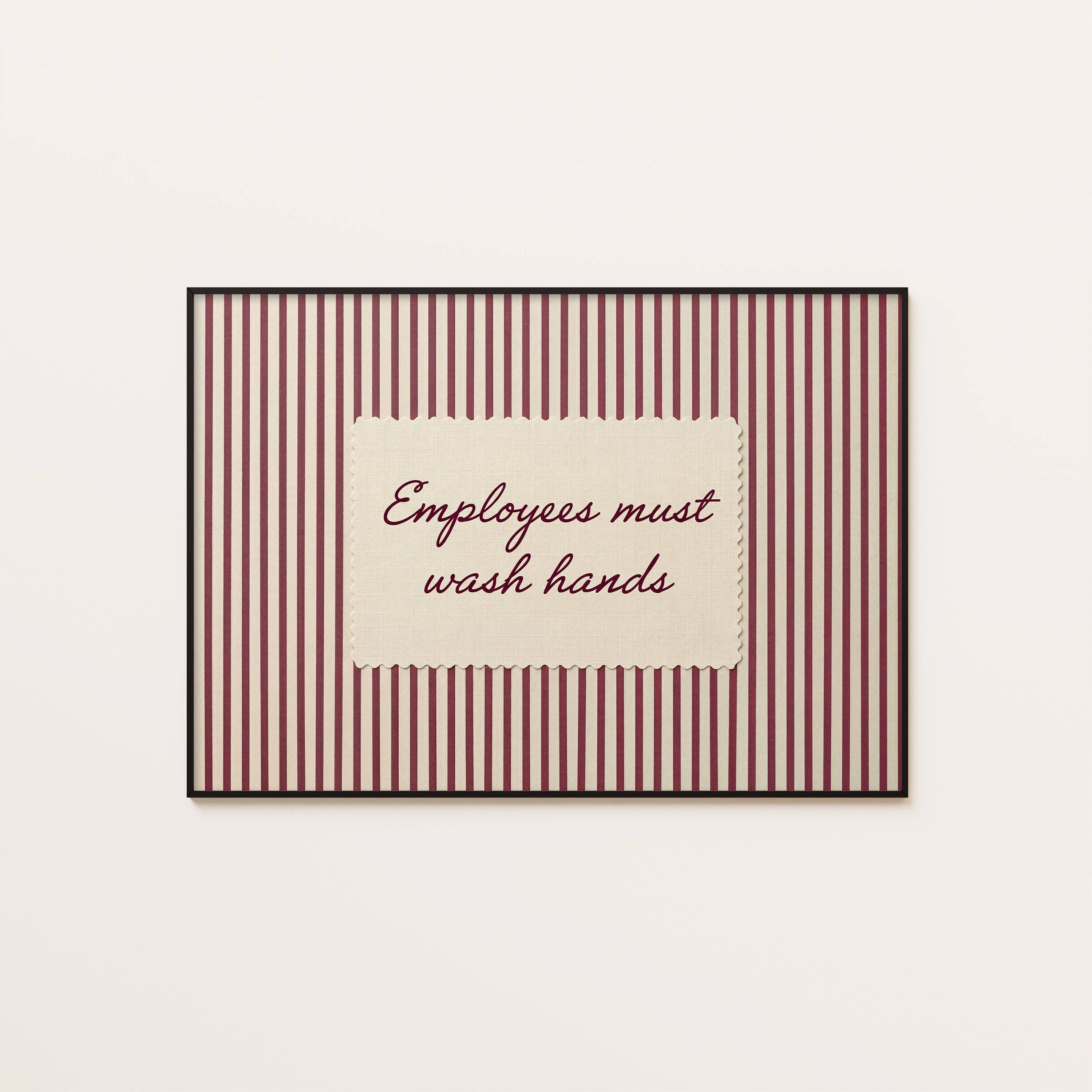 Employees Must Wash Hands — Stitch Print – unframed poster