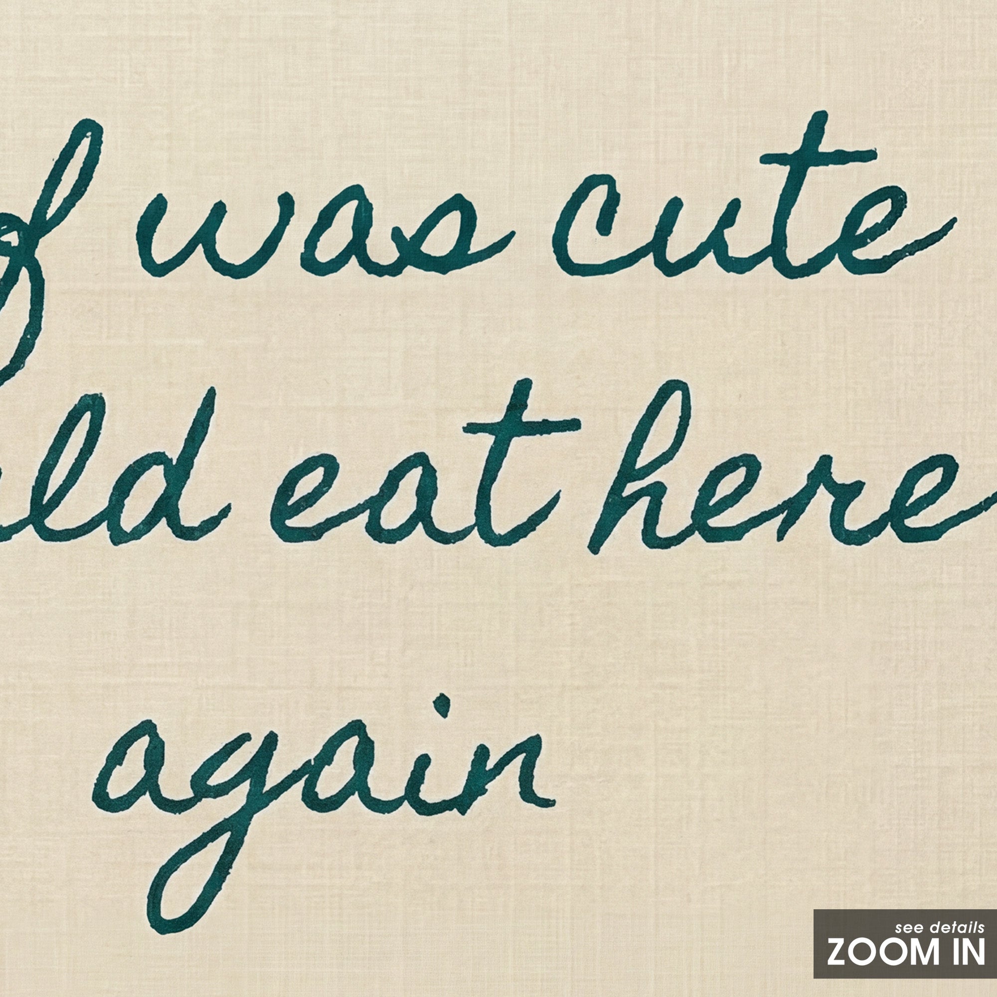 Chef Was Cute — Review Stitch Print – detail closeup