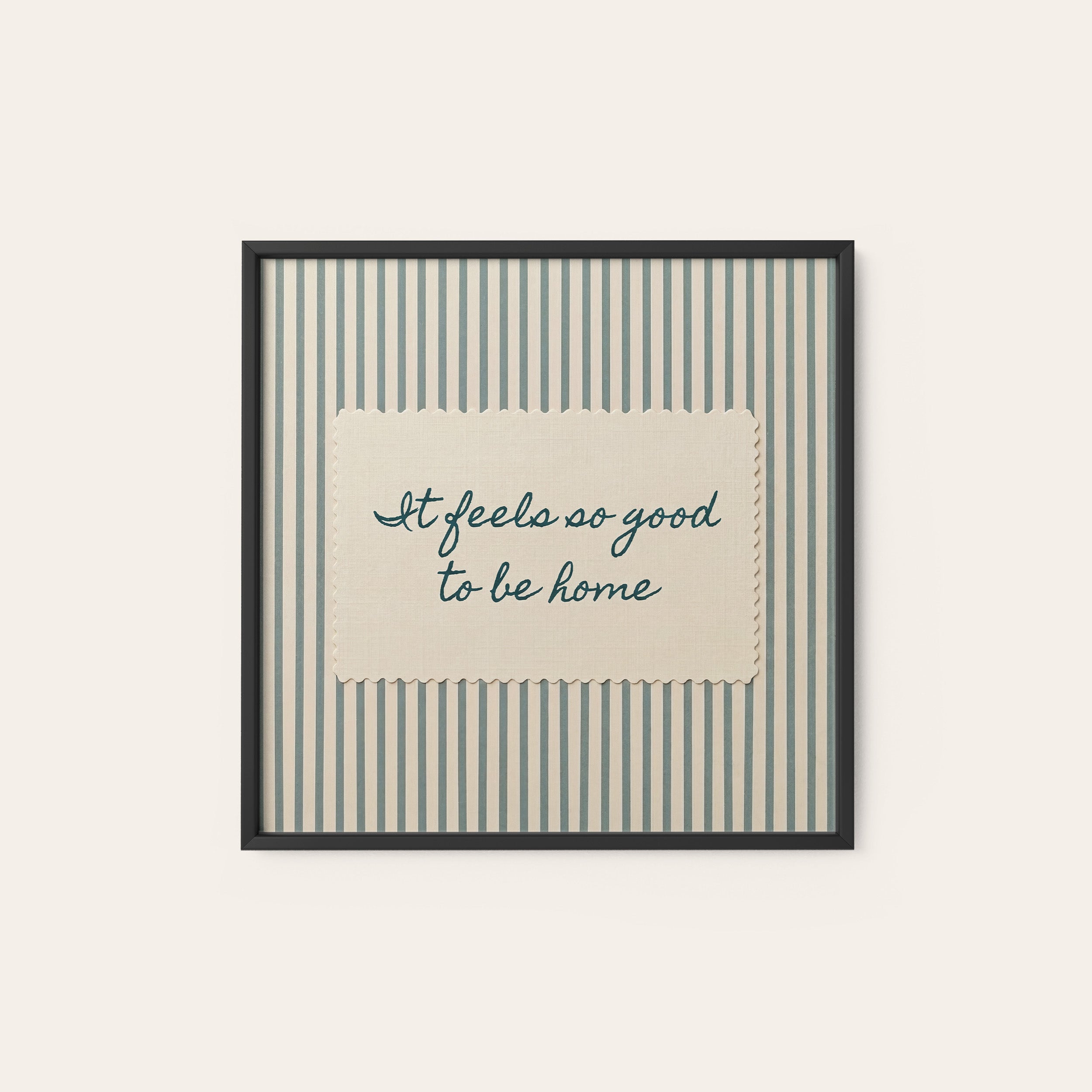 Good to Be Home — Stitch Print – black frame
