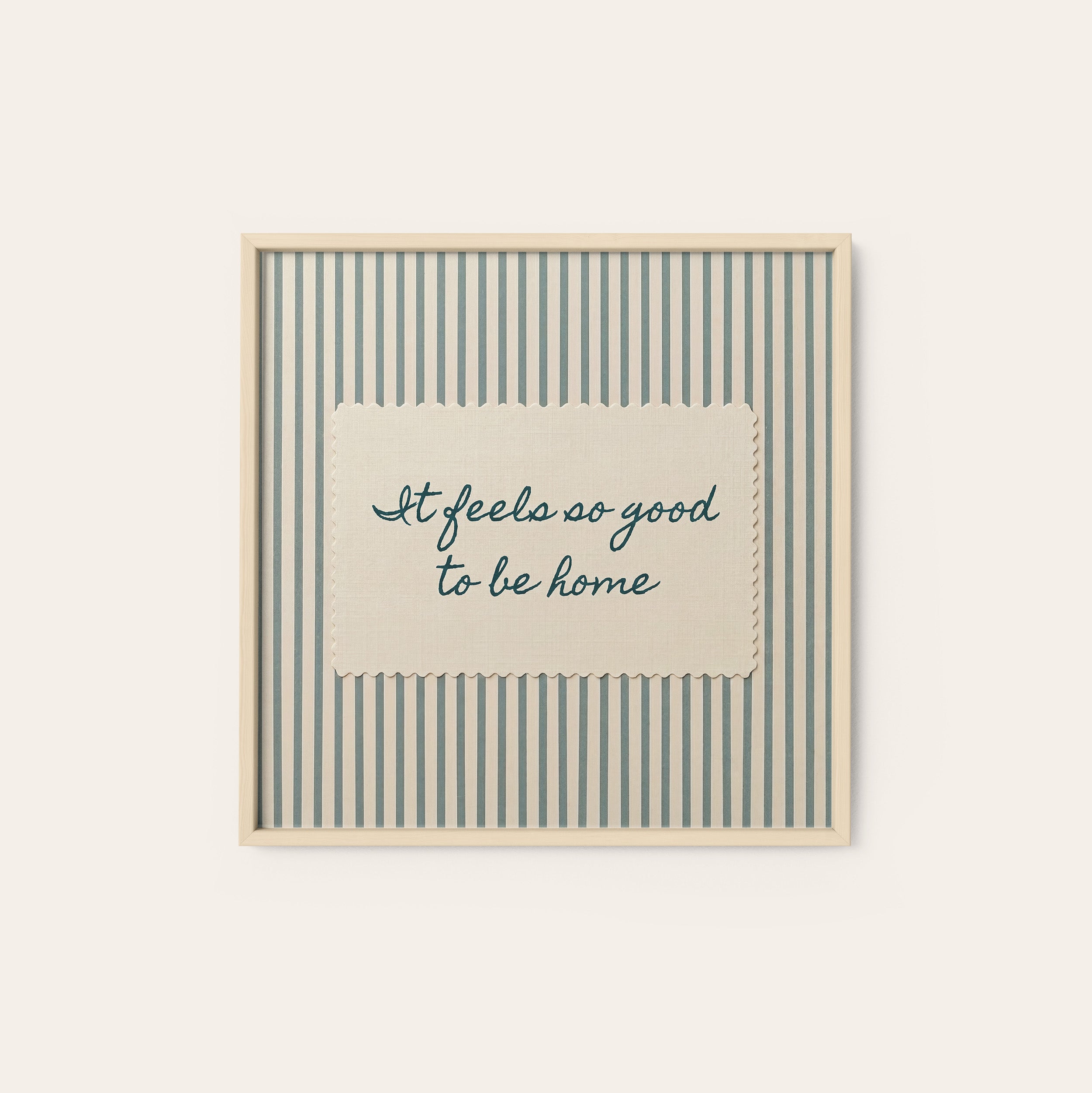 Good to Be Home — Stitch Print – natural wood frame