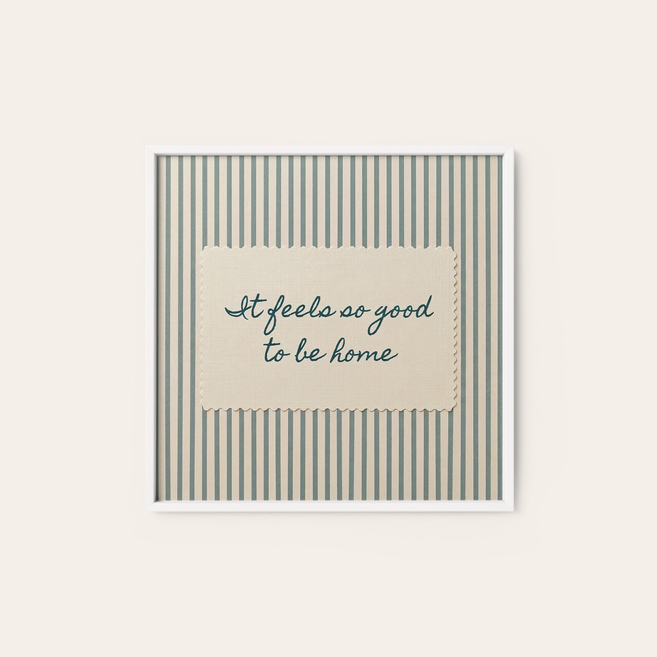 Good to Be Home — Stitch Print – white frame