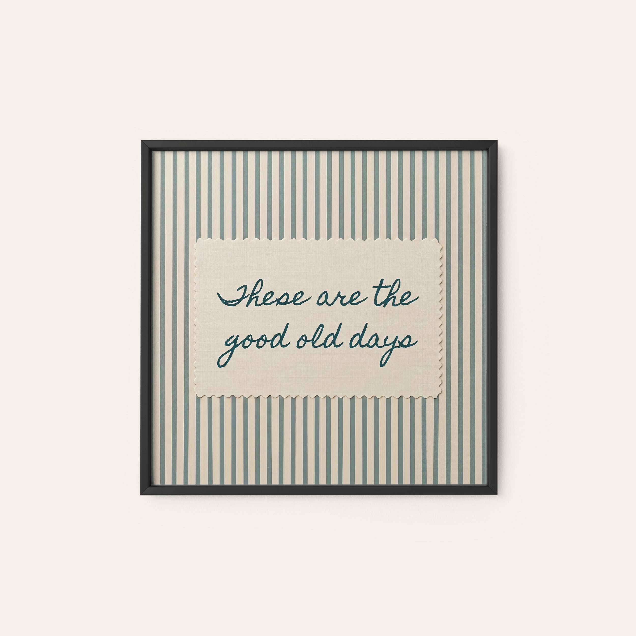 Good Old Days — Square Stitch Print – black frame