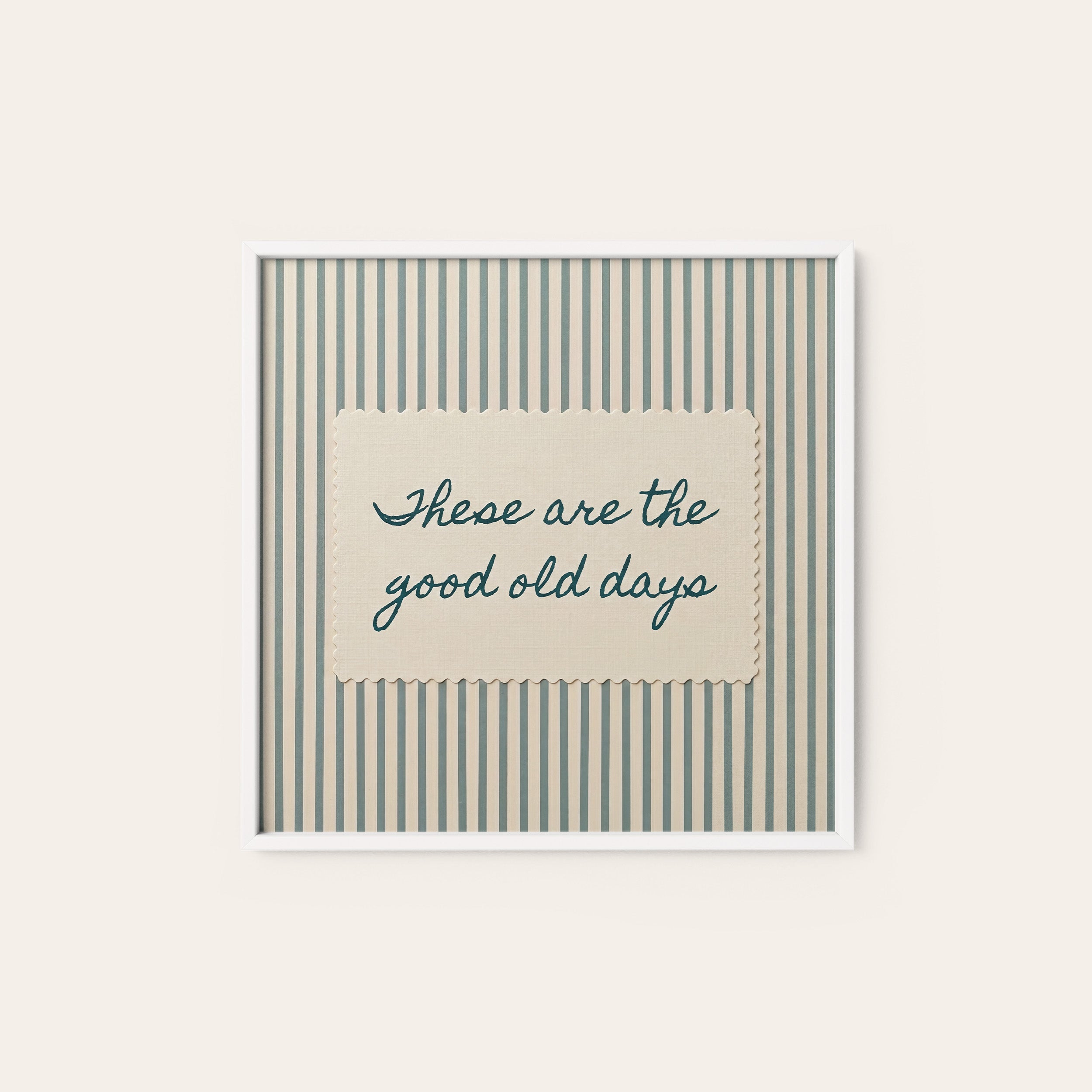 Good Old Days — Square Stitch Print – white frame