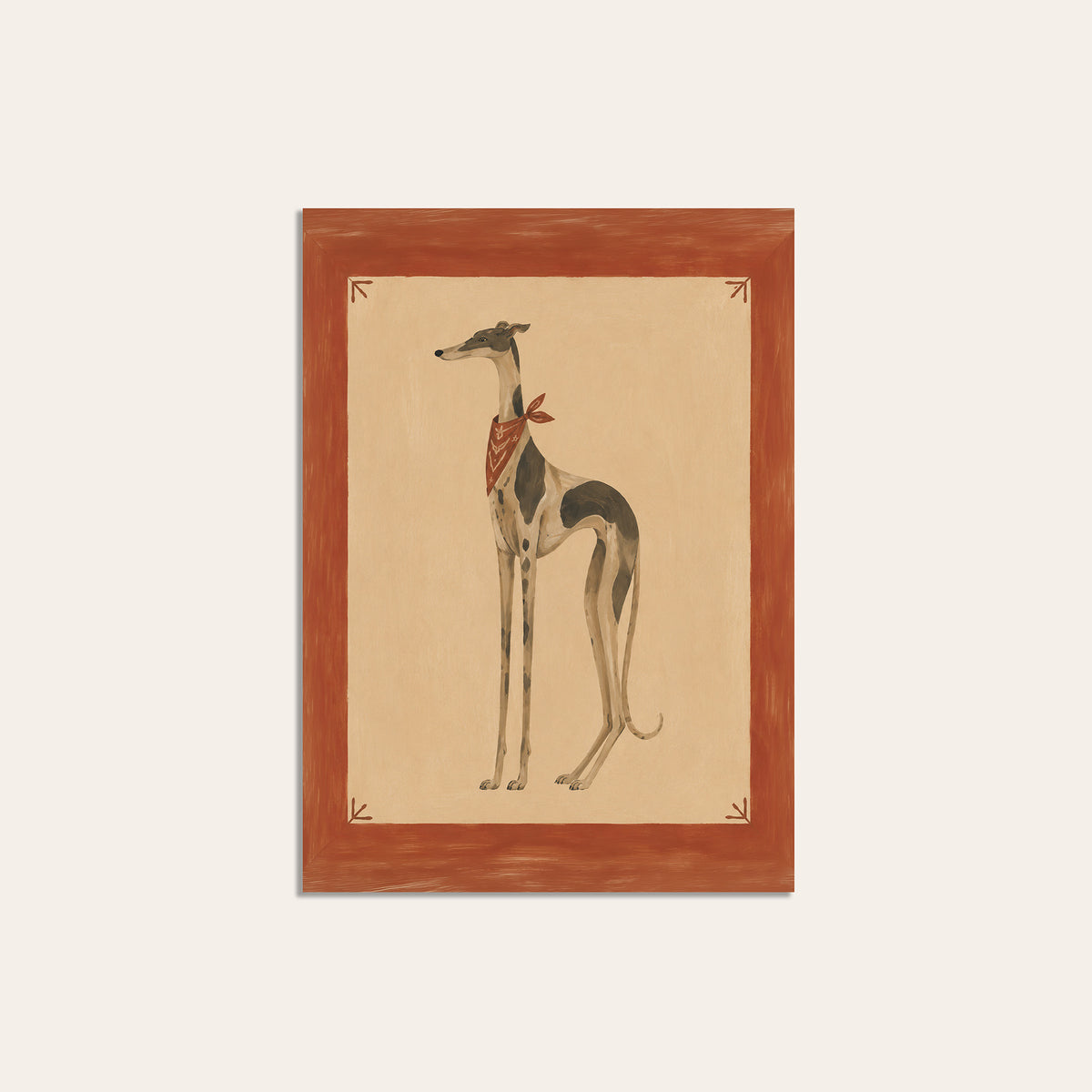Long Tall Hound - Bandana Dog Print - unframed print