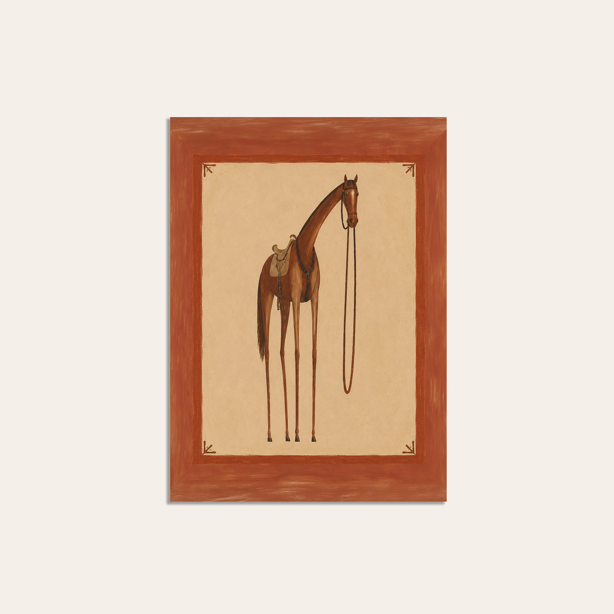 Saddled and Standing - Horse Print - unframed print
