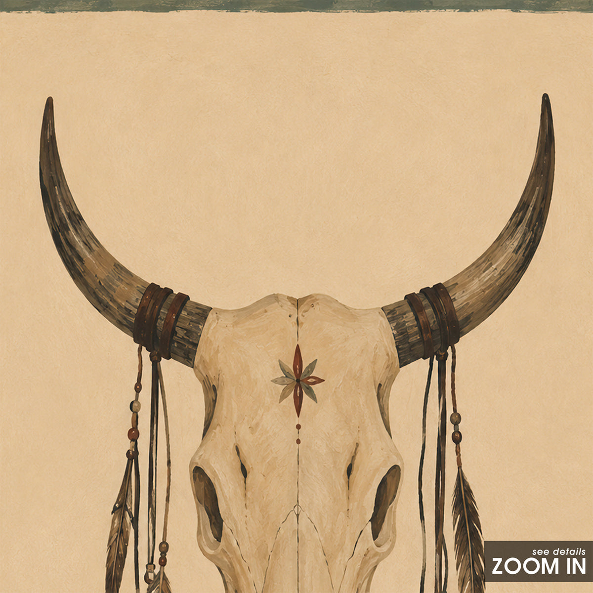 Desert Relic - Longhorn Skull Print - artwork detail