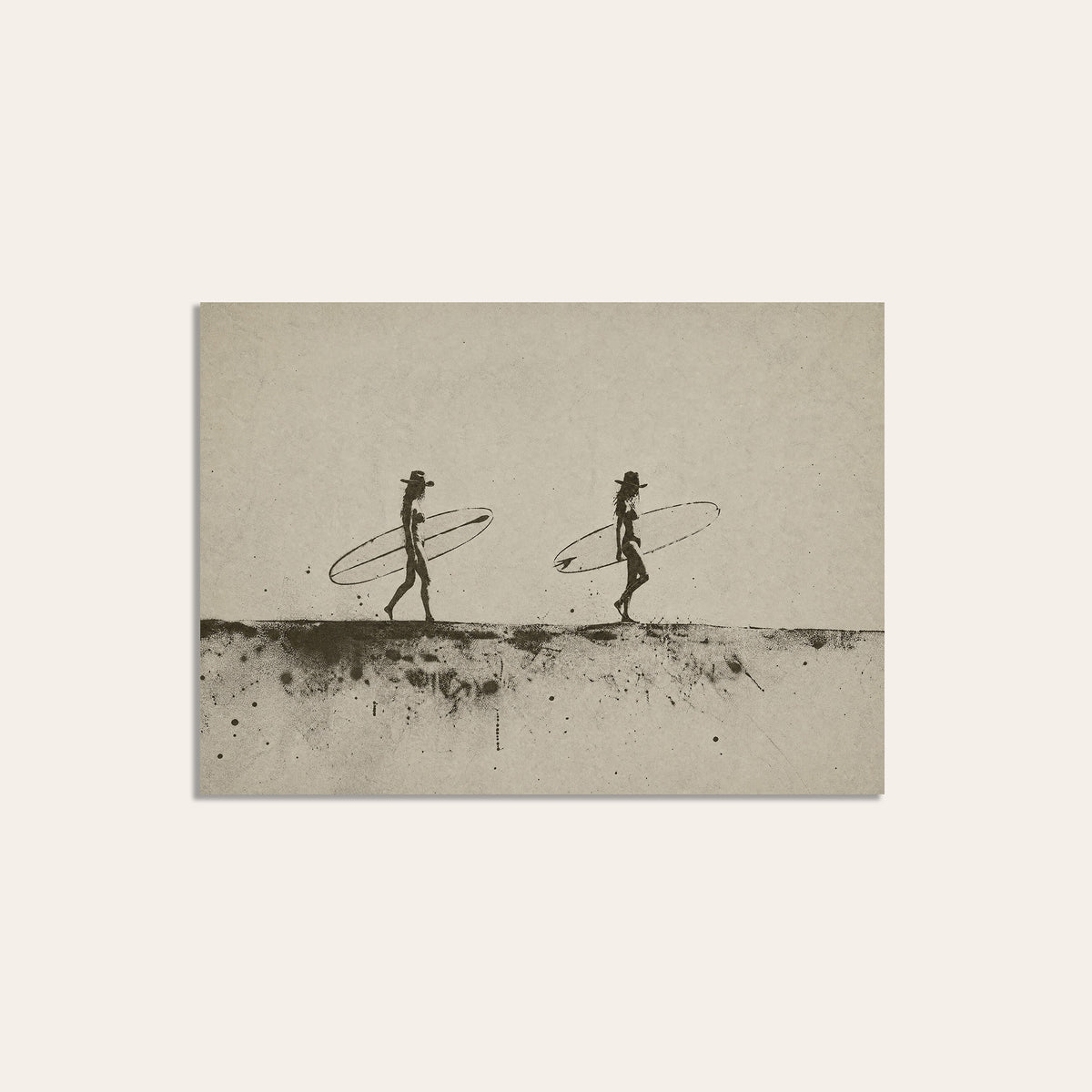 Two for the Surf - Cowboy Surfers Print - unframed print