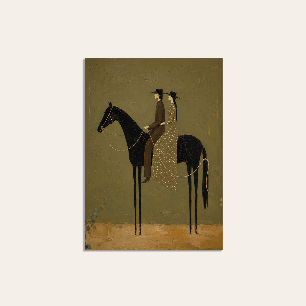 Ride Together - Western Couple Print - unframed print