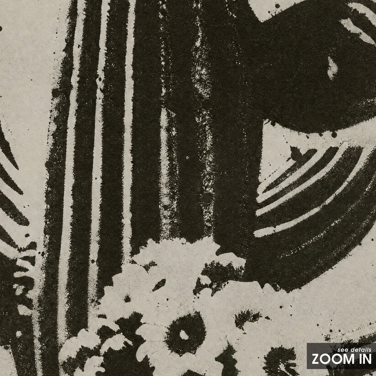Saguaro Bloom artwork, close-up of the printed details