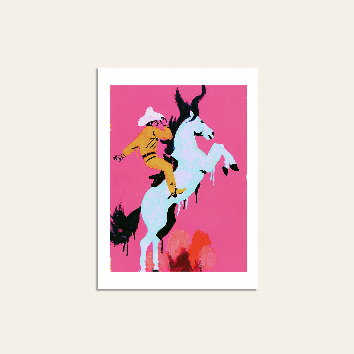Pink Rodeo - Pop Art Cowboy Print - unframed print