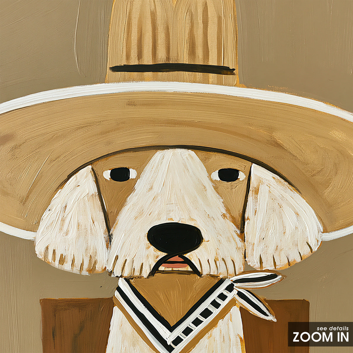 Little Deputy - Cowboy Dog Print - artwork detail