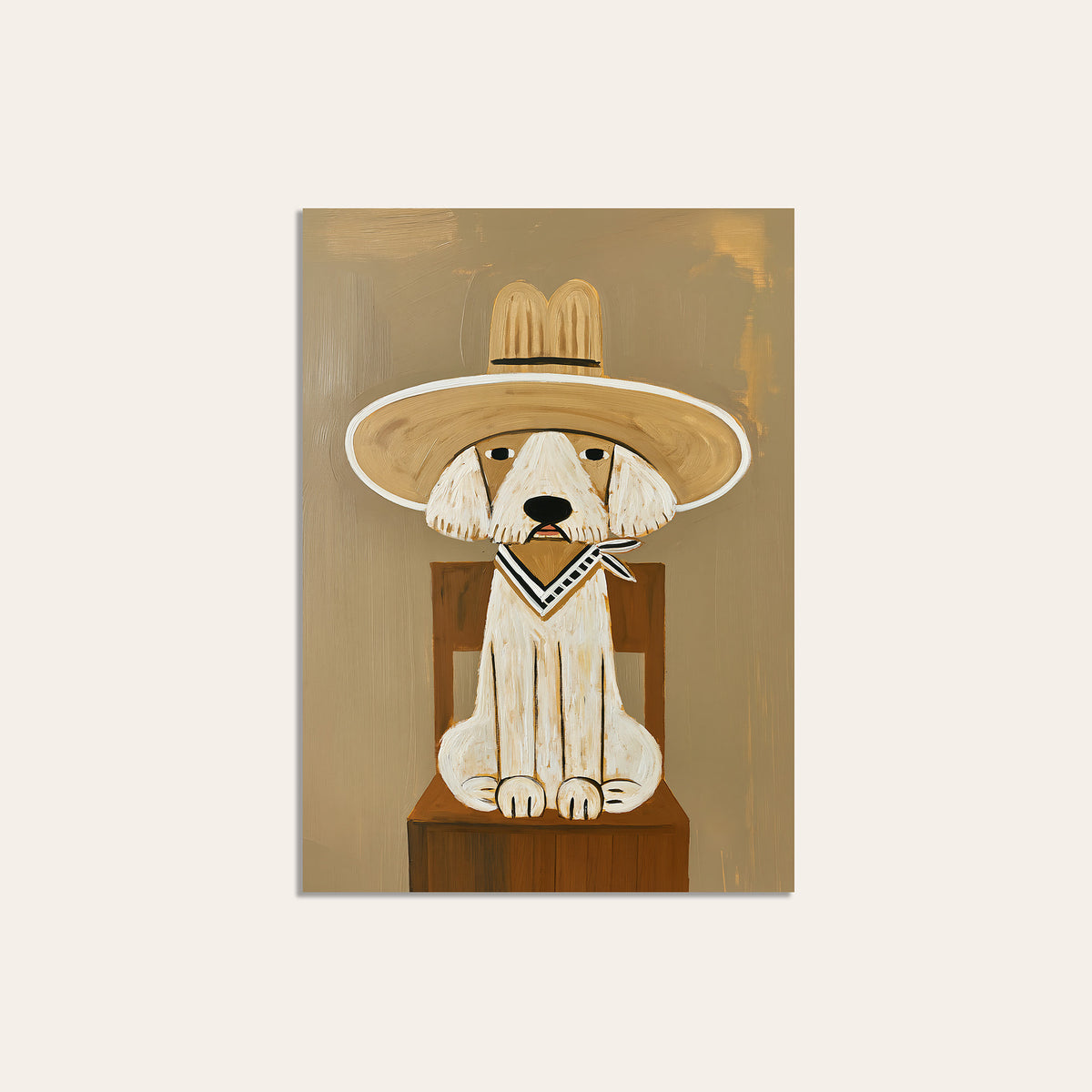 Little Deputy - Cowboy Dog Print - unframed print