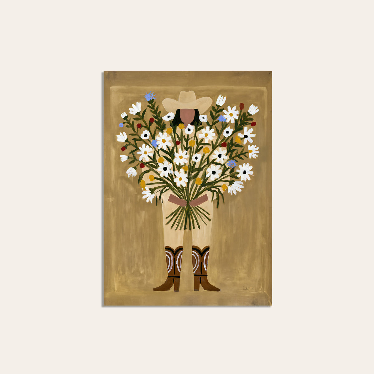 Flowers for You - Bouquet Cowboy Print - unframed print