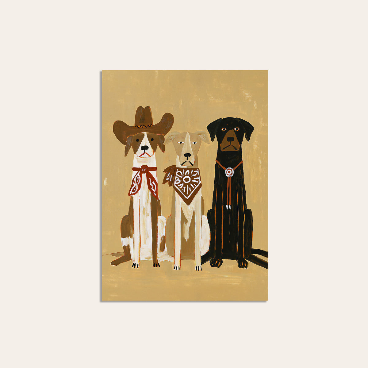 The Good Dog Posse - Western Trio Print - unframed print