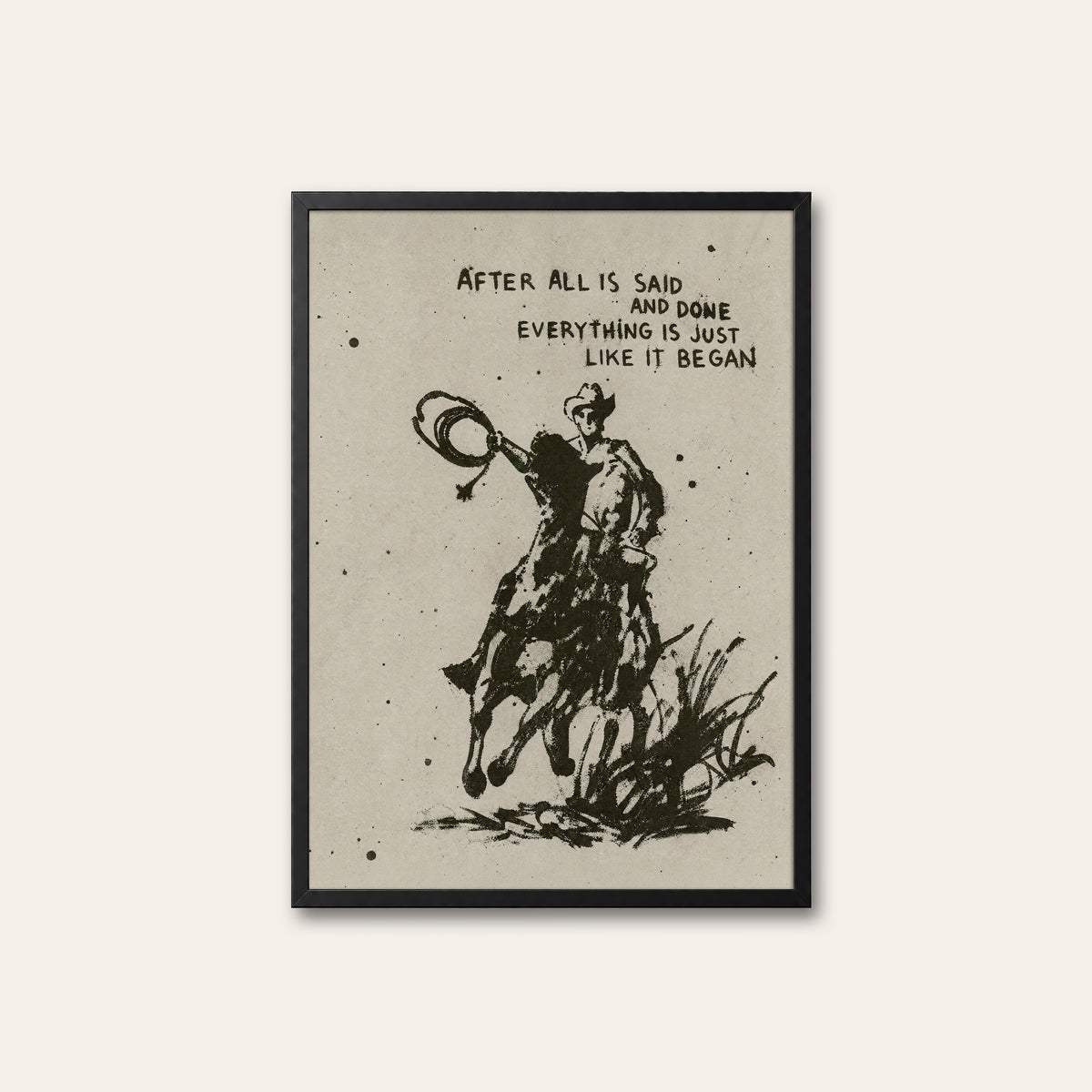 After All Is Said western print in a black frame