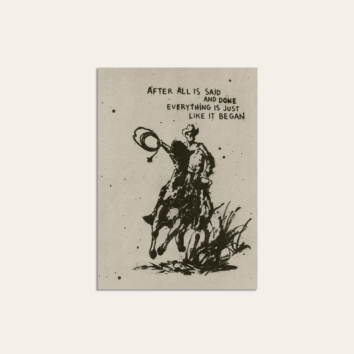 After All Is Said unframed western art print
